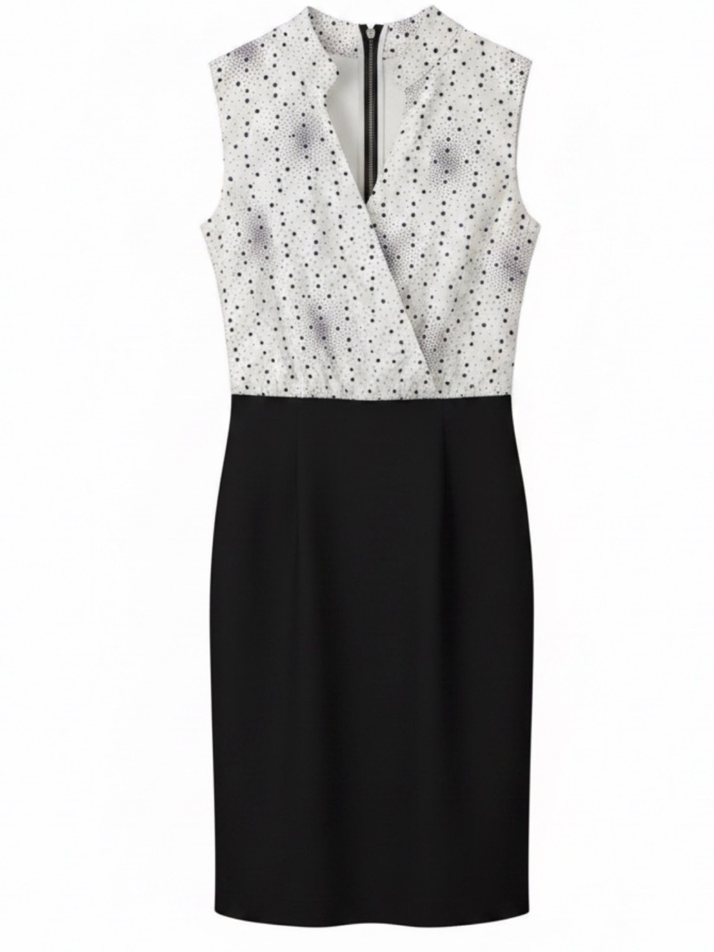Banana Republic Black & White Polka-Print Midi Dress